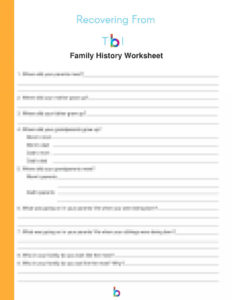 Family history worksheet