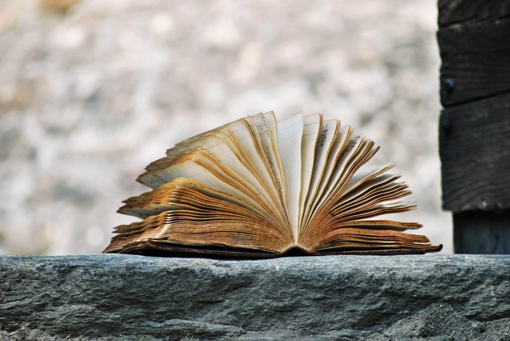 Old book with family stories